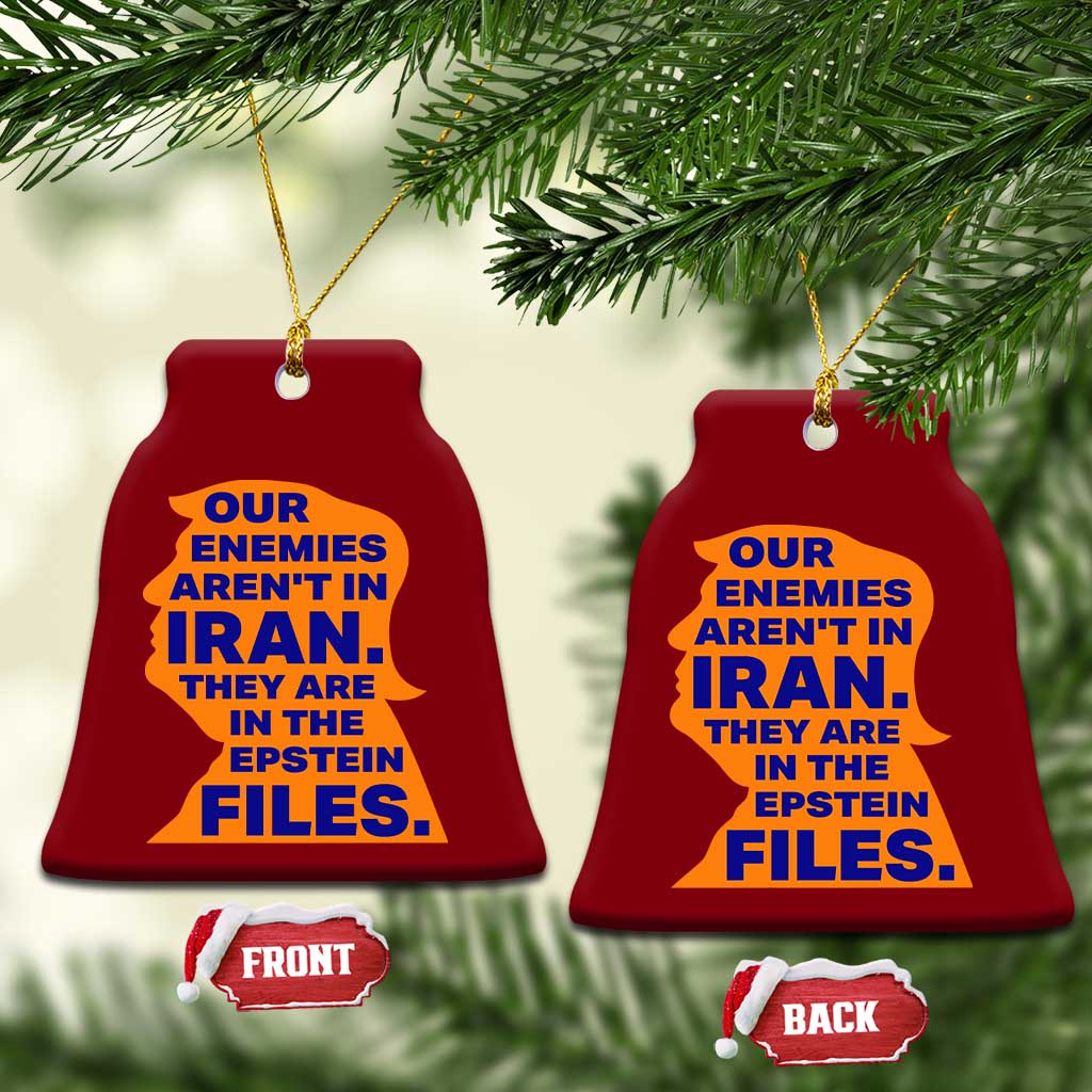 Our Enemies Aren't In Iran Ceramic Ornament Epstein Files Silhouette Political Satire TS02 Print Your Wear