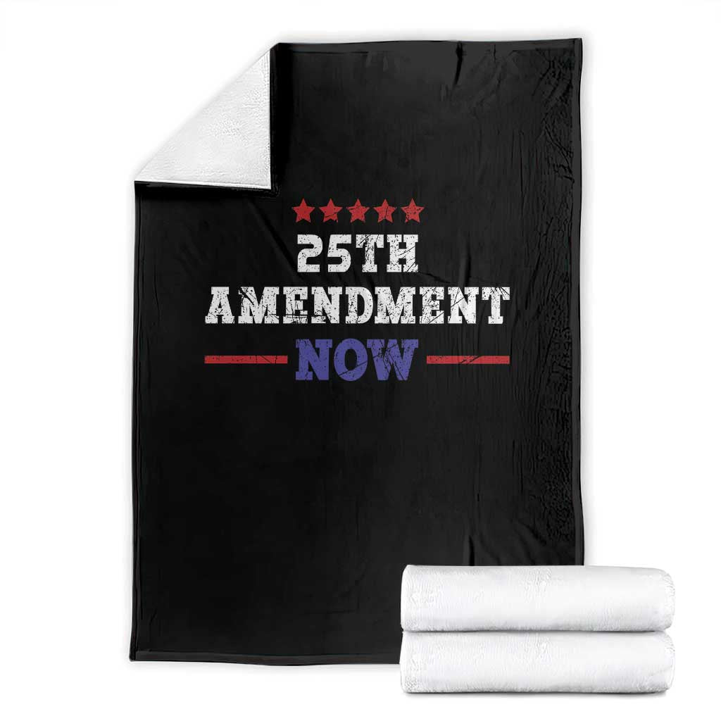 25th Amendment Now Patriotic Throw Blanket Red White and Blue Political Satire TS02 Black Print Your Wear