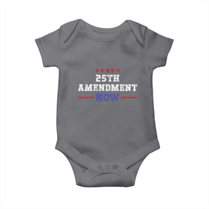 25th Amendment Now Patriotic Baby Onesie Red White and Blue Political Satire TS02 Charcoal Print Your Wear