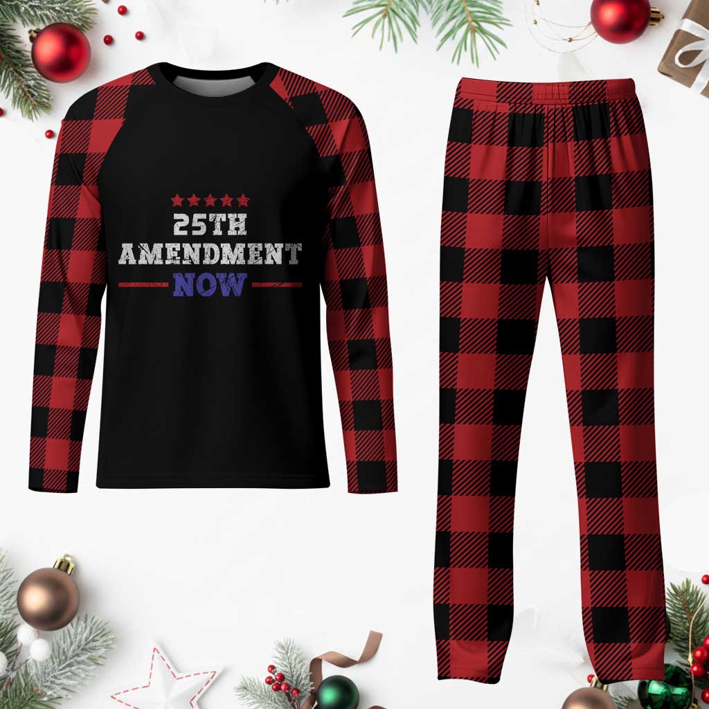 25th Amendment Now Patriotic Plaid Pajama Set Red White and Blue Political Satire TS02 Buffalo Plaid Print Your Wear
