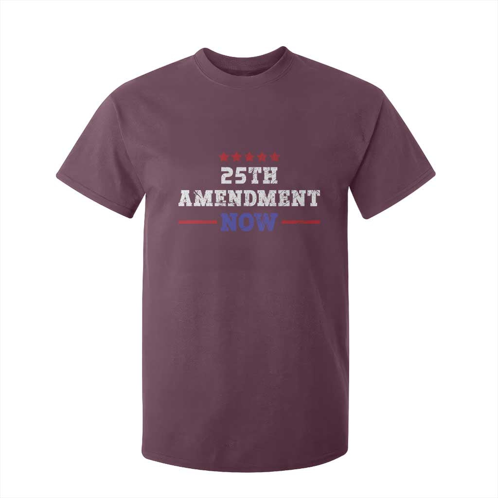 25th Amendment Now Patriotic T Shirt For Kid Red White and Blue Political Satire TS02 Maroon Print Your Wear