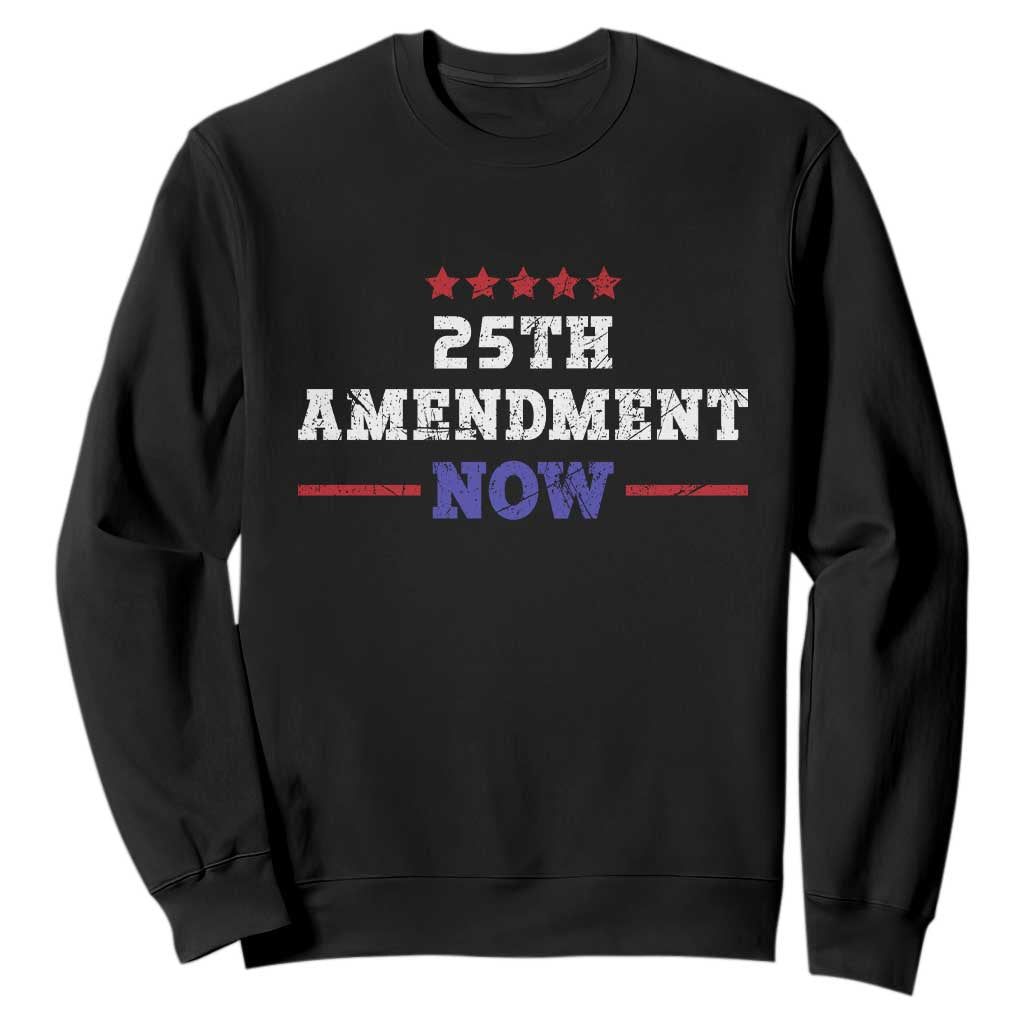 25th Amendment Now Patriotic Sweatshirt Red White and Blue Political Satire TS02 Black Print Your Wear