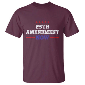 25th Amendment Now Patriotic T Shirt Red White and Blue Political Satire TS02 Maroon Print Your Wear