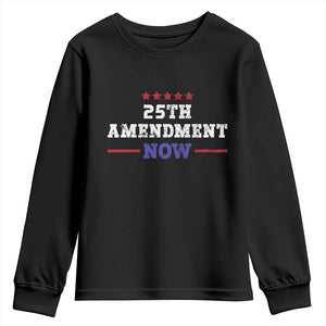 25th Amendment Now Patriotic Youth Sweatshirt Red White and Blue Political Satire TS02 Black Print Your Wear