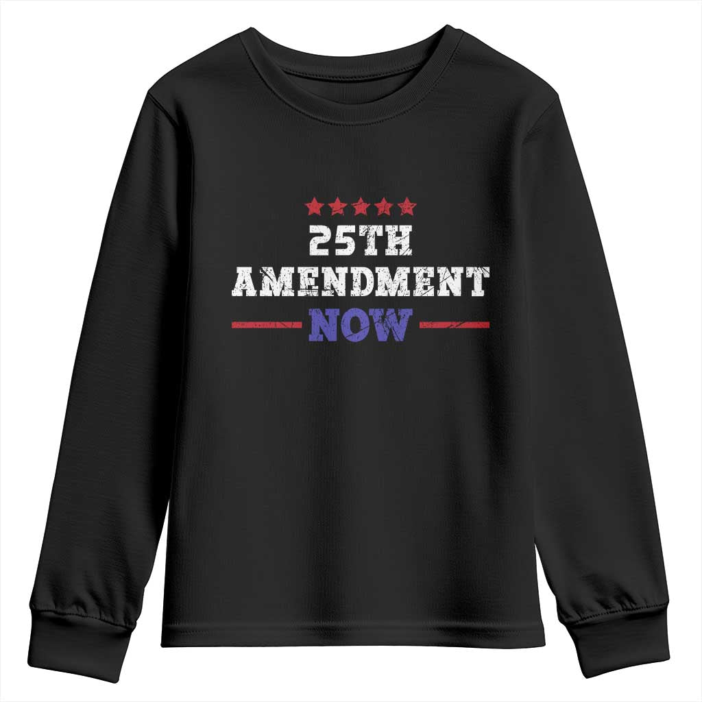 25th Amendment Now Patriotic Youth Sweatshirt Red White and Blue Political Satire TS02 Black Print Your Wear