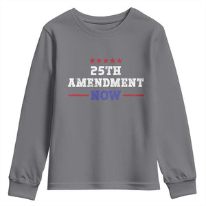 25th Amendment Now Patriotic Youth Sweatshirt Red White and Blue Political Satire TS02 Charcoal Print Your Wear