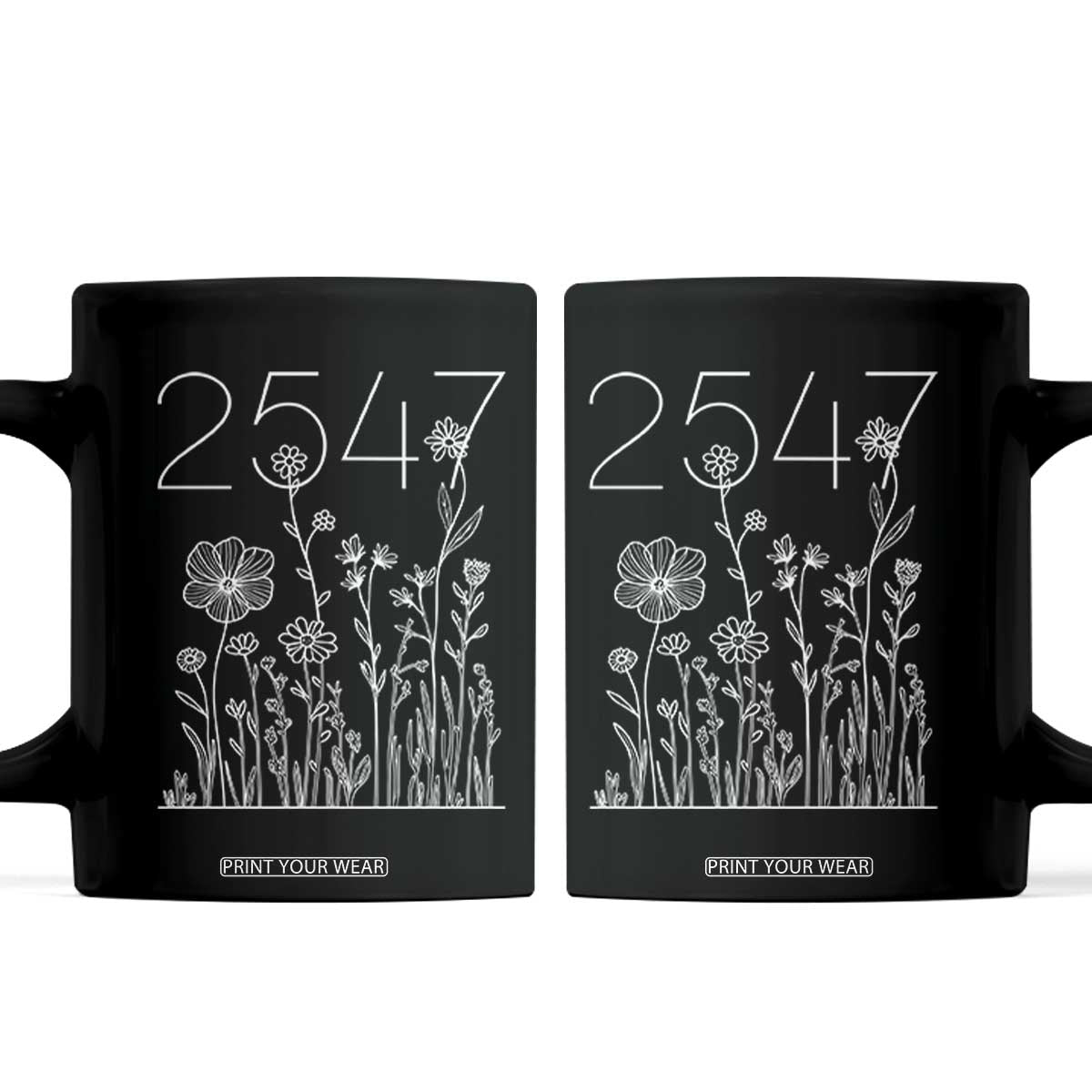 25 47 Floral Wildflower Subtle Graphic Coffee Mug Political Satire Patriotic 25th Amendment TS02 Black Print Your Wear
