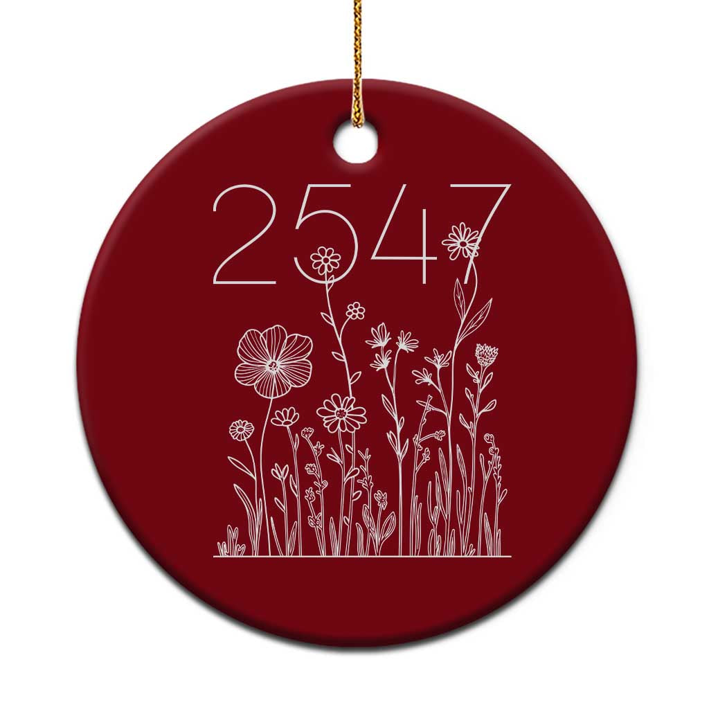 25 47 Floral Wildflower Subtle Graphic Ceramic Ornament Political Satire Patriotic 25th Amendment TS02 1pc Red Print Your Wear