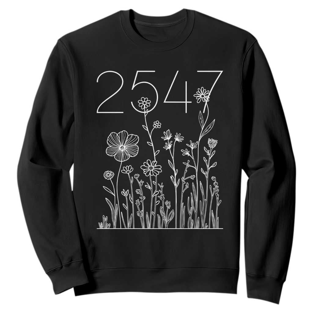 25 47 Floral Wildflower Subtle Graphic Sweatshirt Political Satire Patriotic 25th Amendment TS02 Black Print Your Wear