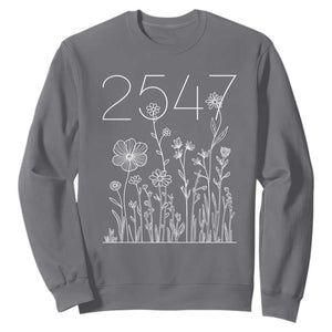 25 47 Floral Wildflower Subtle Graphic Sweatshirt Political Satire Patriotic 25th Amendment TS02 Charcoal Print Your Wear
