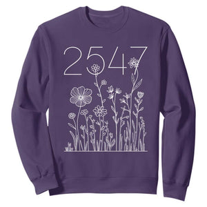 25 47 Floral Wildflower Subtle Graphic Sweatshirt Political Satire Patriotic 25th Amendment TS02 Purple Print Your Wear