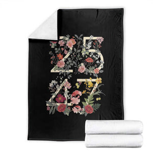 2547 Wildflower Floral Graphic Throw Blanket Subtle Coded 25th Amendment Political Satire Aesthetic TS02 Black Print Your Wear