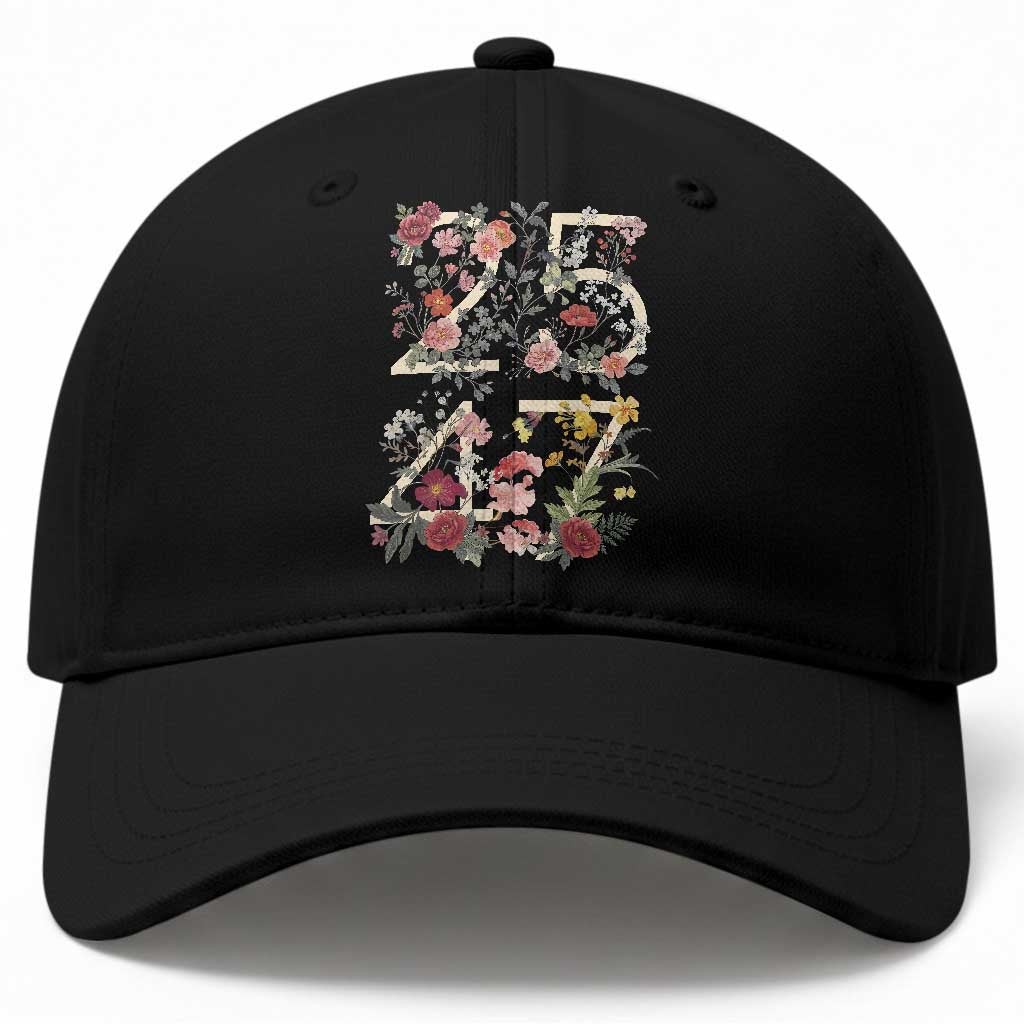 2547 Wildflower Floral Graphic Baseball Cap Subtle Coded 25th Amendment Political Satire Aesthetic TS02 Print Your Wear
