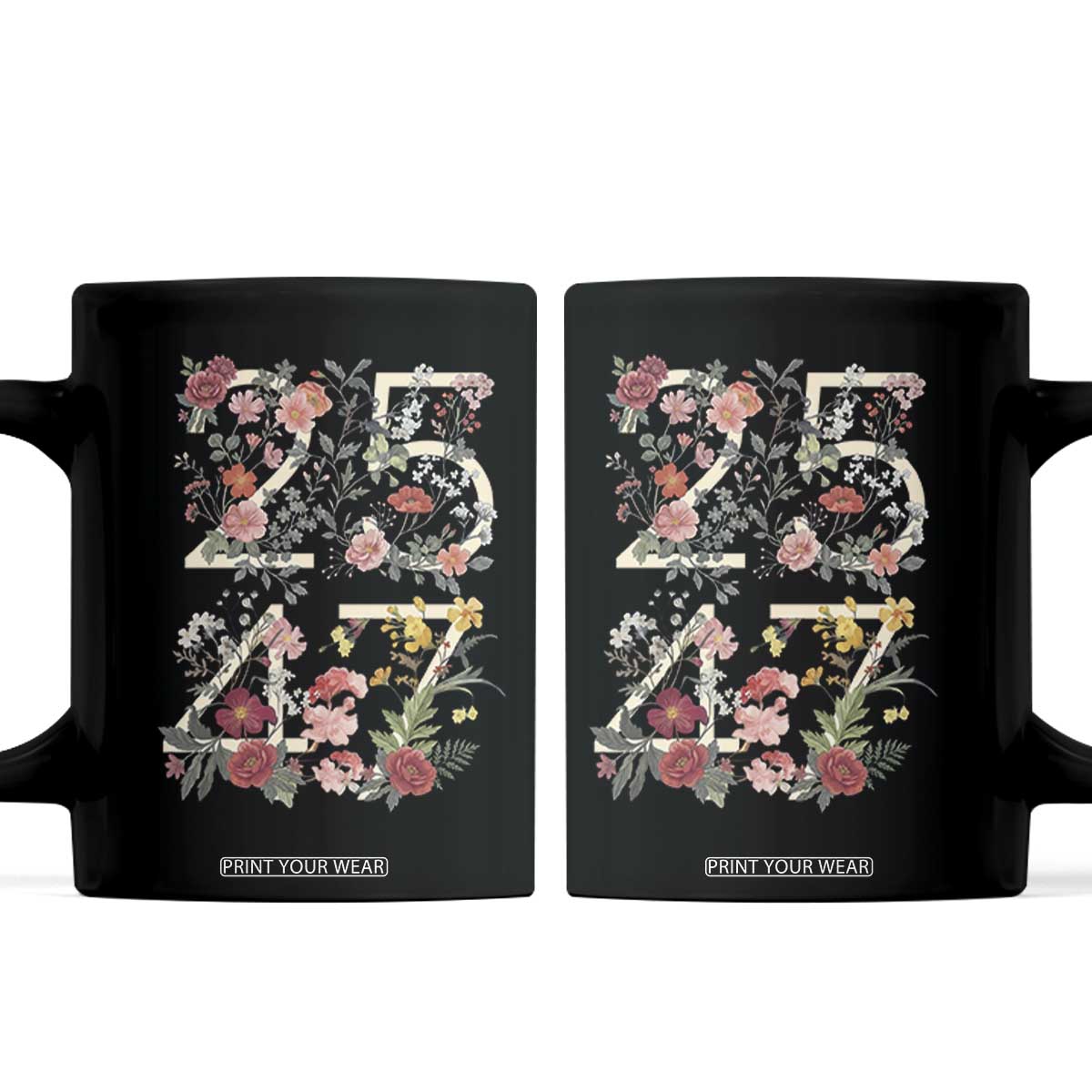 2547 Wildflower Floral Graphic Coffee Mug Subtle Coded 25th Amendment Political Satire Aesthetic TS02 Black Print Your Wear