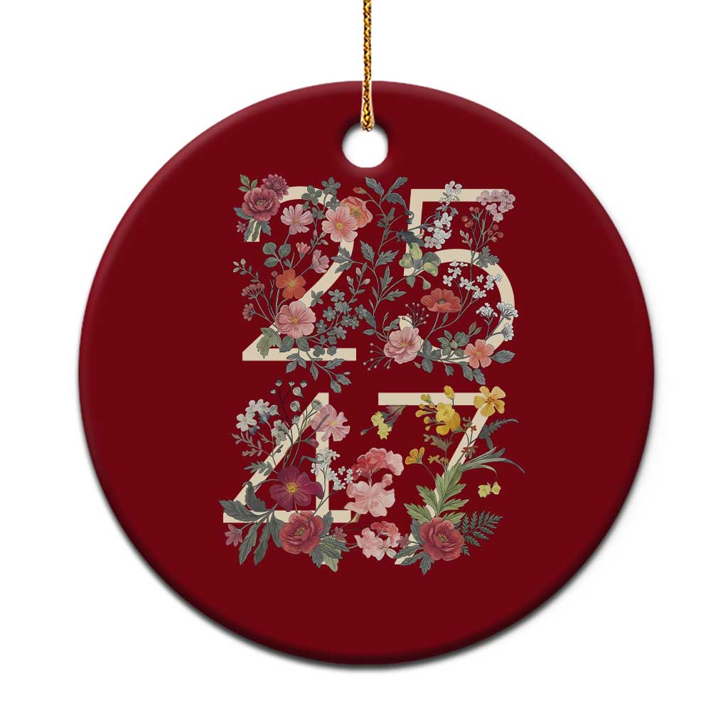 2547 Wildflower Floral Graphic Ceramic Ornament Subtle Coded 25th Amendment Political Satire Aesthetic TS02 1pc Red Print Your Wear