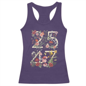 2547 Wildflower Floral Graphic Racerback Tank Top Subtle Coded 25th Amendment Political Satire Aesthetic TS02 Purple Print Your Wear