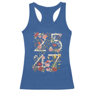 2547 Wildflower Floral Graphic Racerback Tank Top Subtle Coded 25th Amendment Political Satire Aesthetic TS02 Royal Blue Print Your Wear