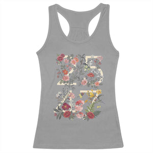 2547 Wildflower Floral Graphic Racerback Tank Top Subtle Coded 25th Amendment Political Satire Aesthetic TS02 Sport Gray Print Your Wear