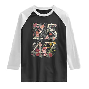 2547 Wildflower Floral Graphic Raglan Shirt Subtle Coded 25th Amendment Political Satire Aesthetic TS02 Black White Print Your Wear