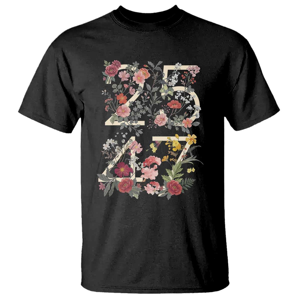 2547 Wildflower Floral Graphic T Shirt Subtle Coded 25th Amendment Political Satire Aesthetic TS02 Black Print Your Wear