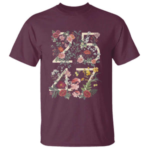 2547 Wildflower Floral Graphic T Shirt Subtle Coded 25th Amendment Political Satire Aesthetic TS02 Maroon Print Your Wear
