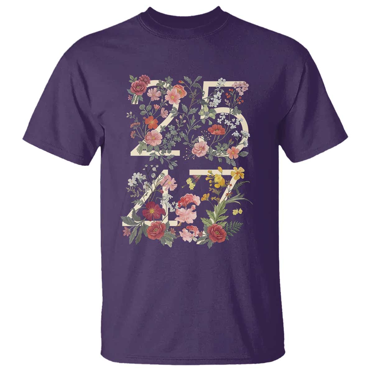 2547 Wildflower Floral Graphic T Shirt Subtle Coded 25th Amendment Political Satire Aesthetic TS02 Purple Print Your Wear