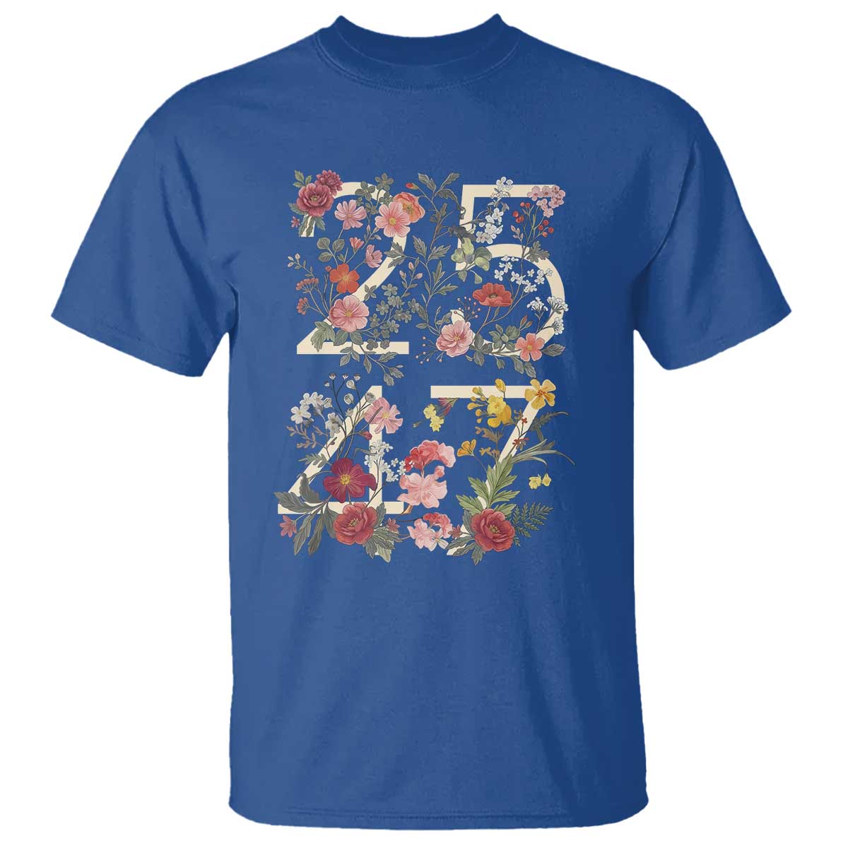 2547 Wildflower Floral Graphic T Shirt Subtle Coded 25th Amendment Political Satire Aesthetic TS02 Royal Blue Print Your Wear