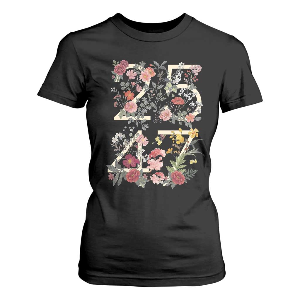 2547 Wildflower Floral Graphic T Shirt For Women Subtle Coded 25th Amendment Political Satire Aesthetic TS02 Black Print Your Wear