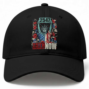 25th Amendment Now 2547 Baseball Cap Statue of Liberty Floral Political Statement Graphic TS02 Print Your Wear
