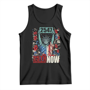 25th Amendment Now 2547 Tank Top Statue of Liberty Floral Political Statement Graphic TS02 Black Print Your Wear