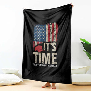 It's Time The 25th Amendment Throw Blanket Article II Red Hat Distressed American Flag Graphic TS02 Print Your Wear