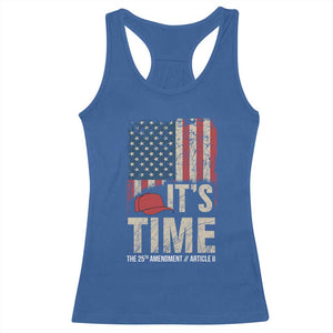 It's Time The 25th Amendment Racerback Tank Top Article II Red Hat Distressed American Flag Graphic TS02 Royal Blue Print Your Wear