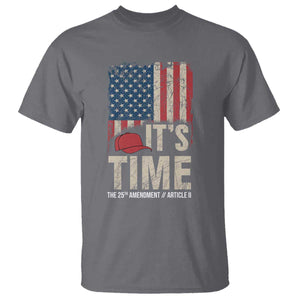 It's Time The 25th Amendment T Shirt Article II Red Hat Distressed American Flag Graphic TS02 Charcoal Print Your Wear