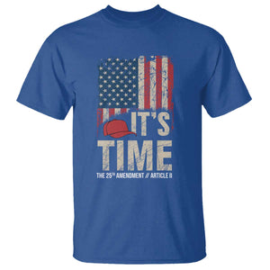It's Time The 25th Amendment T Shirt Article II Red Hat Distressed American Flag Graphic TS02 Royal Blue Print Your Wear