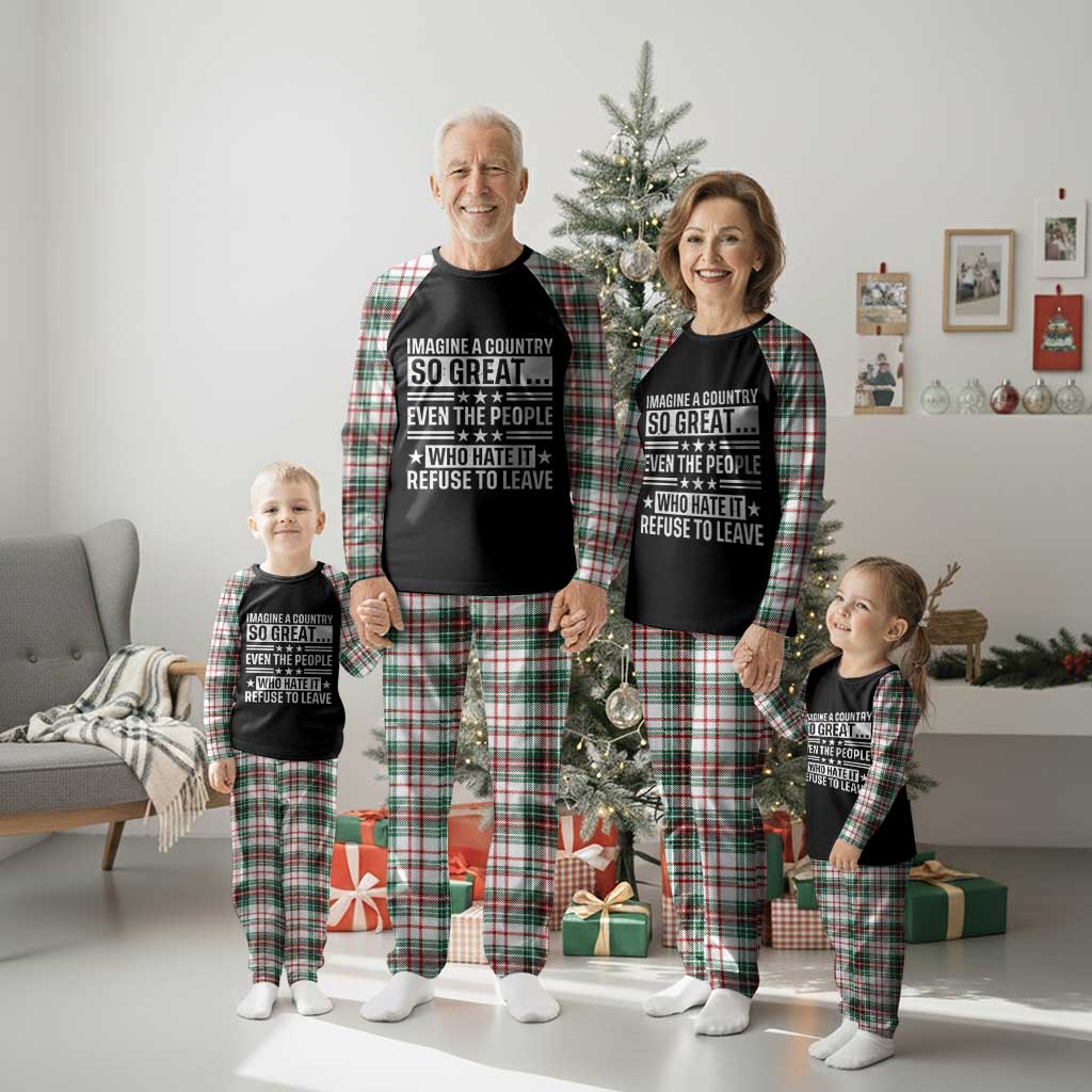 Patriotic American Pride Typography Graphic Plaid Pajama Set Imagine A Country So Great Sarcasm TS02 Christmas Plaid Print Your Wear