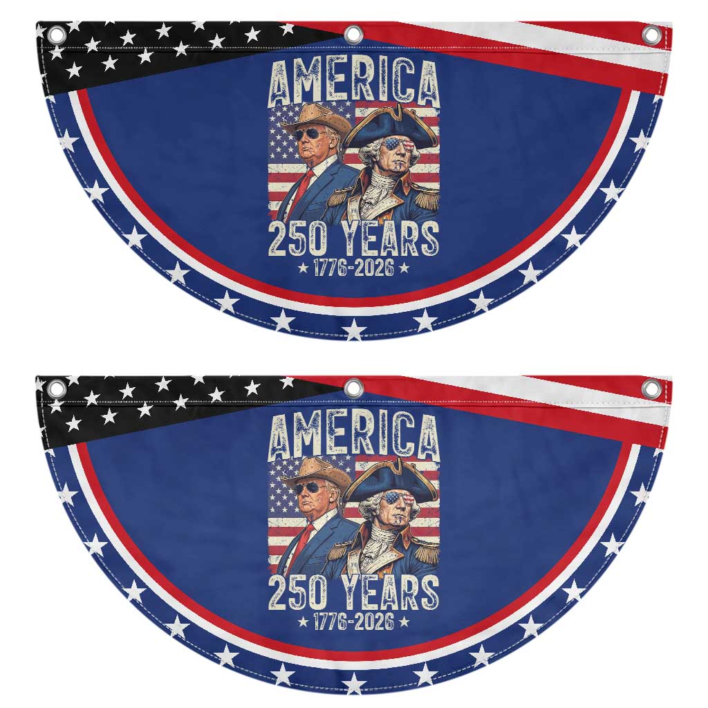 America Semiquincentennial George Washington and Trump Patriotic Fan Flag 250 Years 1776-2026 Founding Fathers Legacy TS02 2pcs pack Classic Navy Print Your Wear