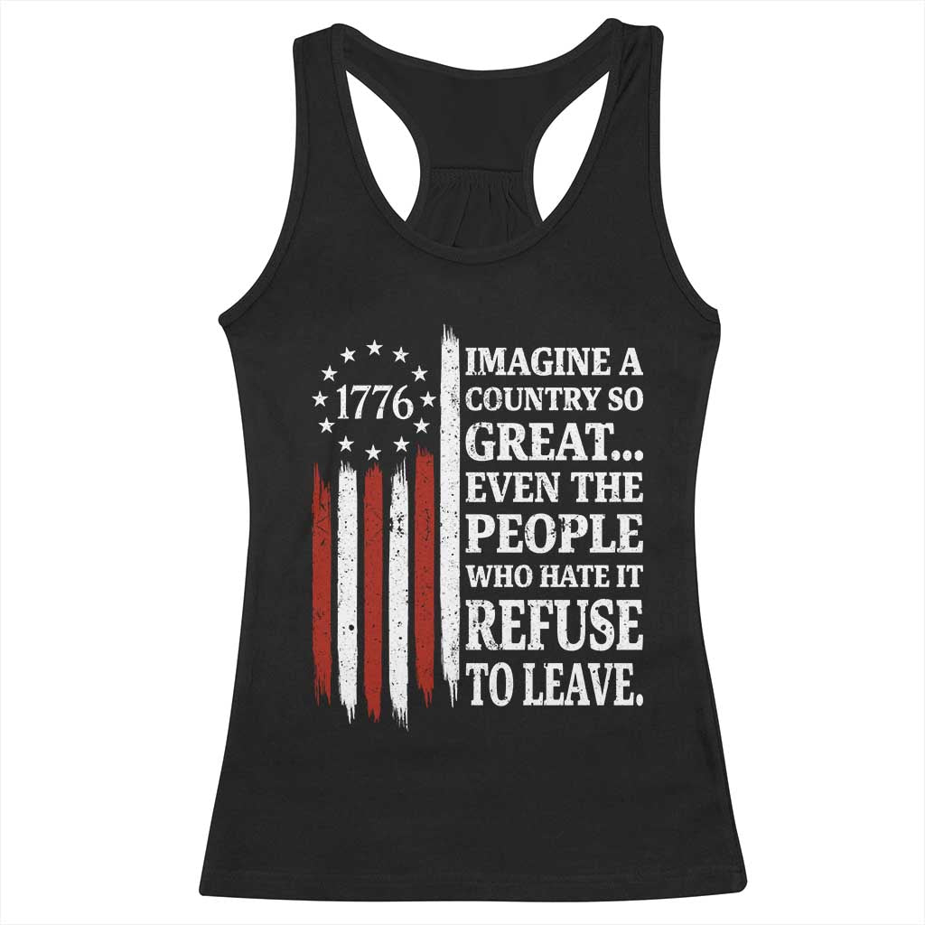 Vintage 1776 Betsy Ross Flag Imagine A Country So Great Racerback Tank Top Retro Patriotic American Heritage TS02 Black Print Your Wear