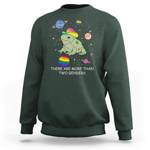 LGBT Pride Frog Sweatshirt There Are More Than Two Genders Equality TS02 Dark Forest Green Printyourwear