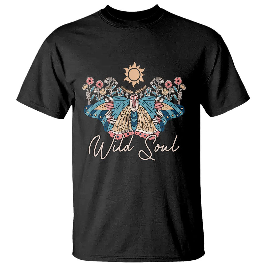 Spiritual Moth T Shirt Wild Soul Vintage Floral TS02 Black Print Your Wear