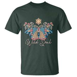 Spiritual Moth T Shirt Wild Soul Vintage Floral TS02 Dark Forest Green Print Your Wear