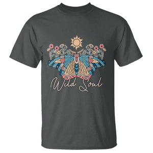 Spiritual Moth T Shirt Wild Soul Vintage Floral TS02 Dark Heather Print Your Wear