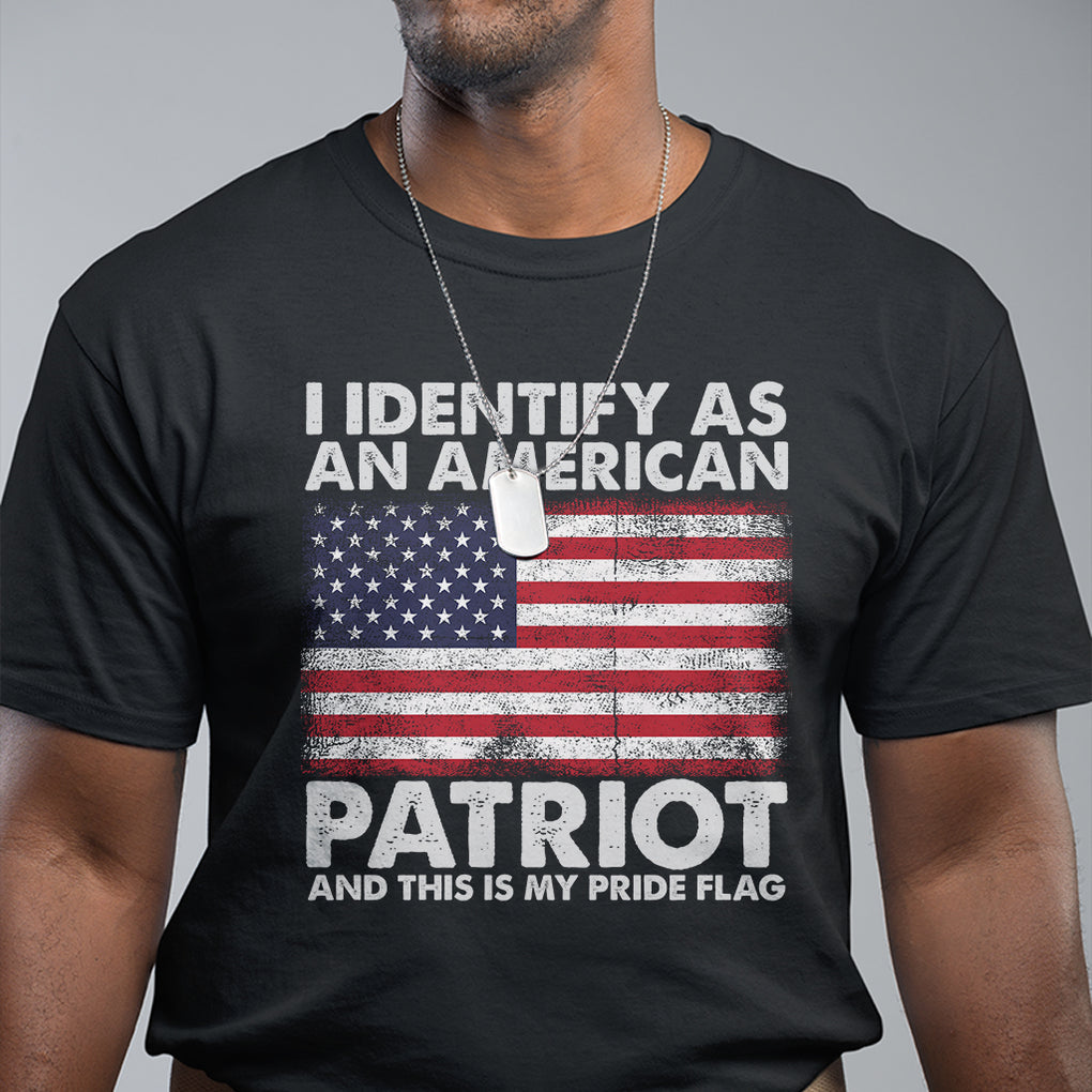 I Identify As An American Patriot This Is My Pride Flag T Shirt TS02 Dark Heather Printyourwear