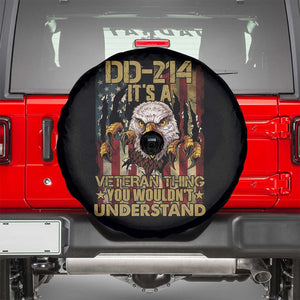 Veteran Spare Tire Cover DD-214 It's A Veteran Thing You Wouldn't Understand US Flag Bald Eagle TS02 Black Print Your Wear