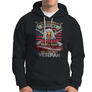 Veteran Hoodie I Have Earned It With My Blood Sweat And Tears US Flag Patriotic Bald Eagle Spirit TS02 Dark Heather Printyourwear