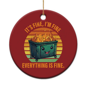 Dumpster Fire Christmas Ornament It's Fine I'm Fine Everything Is Fine Retro Vintage TS02 Print Your Wear