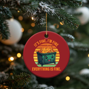 Dumpster Fire Christmas Ornament It's Fine I'm Fine Everything Is Fine Retro Vintage TS02 Print Your Wear