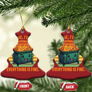 Dumpster Fire Christmas Ornament It's Fine I'm Fine Everything Is Fine Retro Vintage TS02 Christmas Tree Red Print Your Wear