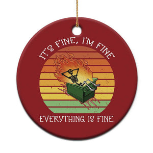 Dumpster Fire Skeleton Christmas Ornament It's Fine I'm Fine Everything Is Fine TS02 Print Your Wear