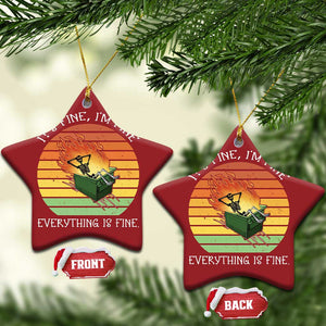 Dumpster Fire Skeleton Christmas Ornament It's Fine I'm Fine Everything Is Fine TS02 Star Red Print Your Wear