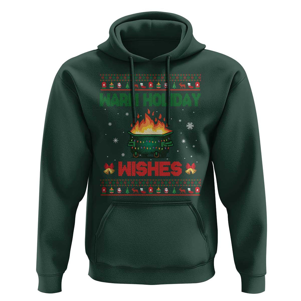 Christmas Dumpster Fire Hoodie Warm Holiday Wishes TS02 Dark Forest Green Print Your Wear